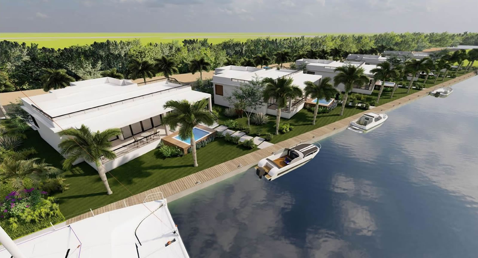 New 3 Bedroom Waterfront Villas for Sale, Blue Reef Marina Villas, Placencia, Belize